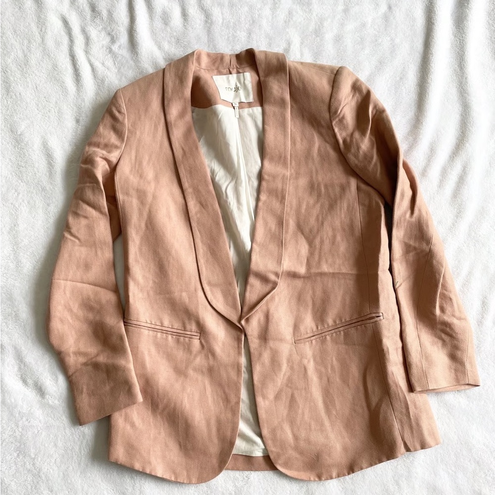 Women's Tan Blazer Maje Blush Blazer Discontinued collection
